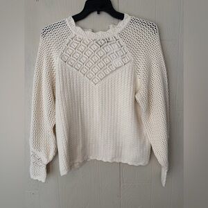 Sam Edelman Aura Crochet Scalloped Sweater